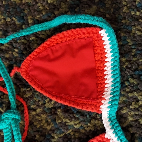 🌴FINAL SALE Favorite Little Corner Crochet Watermelon 🍉 Bikini Top A Cup - Picture 8 of 11